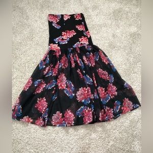 Free people mermaid semi-sheer floral maxi skirt, size xs